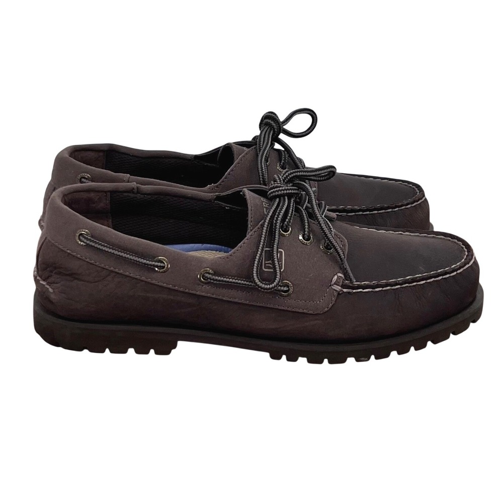 Sperry Top Sider Shoes Mens 9.5 Brown Leather Lug Sole STS11752 Coastal Preppy